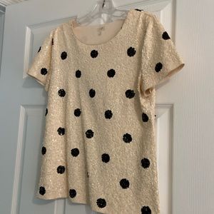 J Crew sequined top.